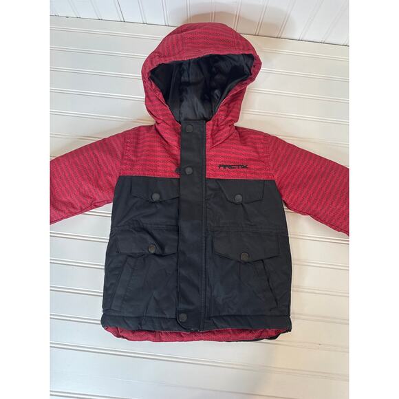 Arctix Slalom Insulated Winter Jacket Hooded Red & Black Outdoor Boys Size 2T - Picture 1 of 4